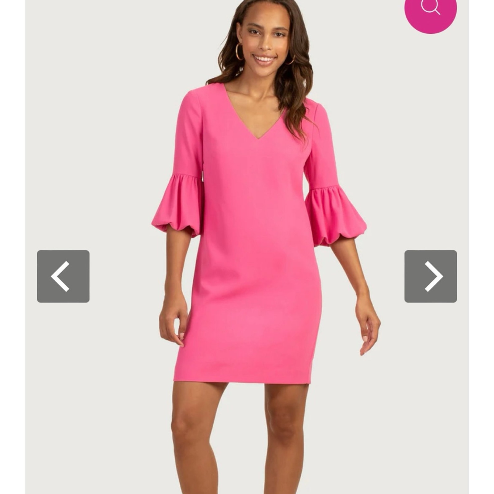 Trina Turk Surprising Mini Dress Size 10 Pink Bell Sleeves